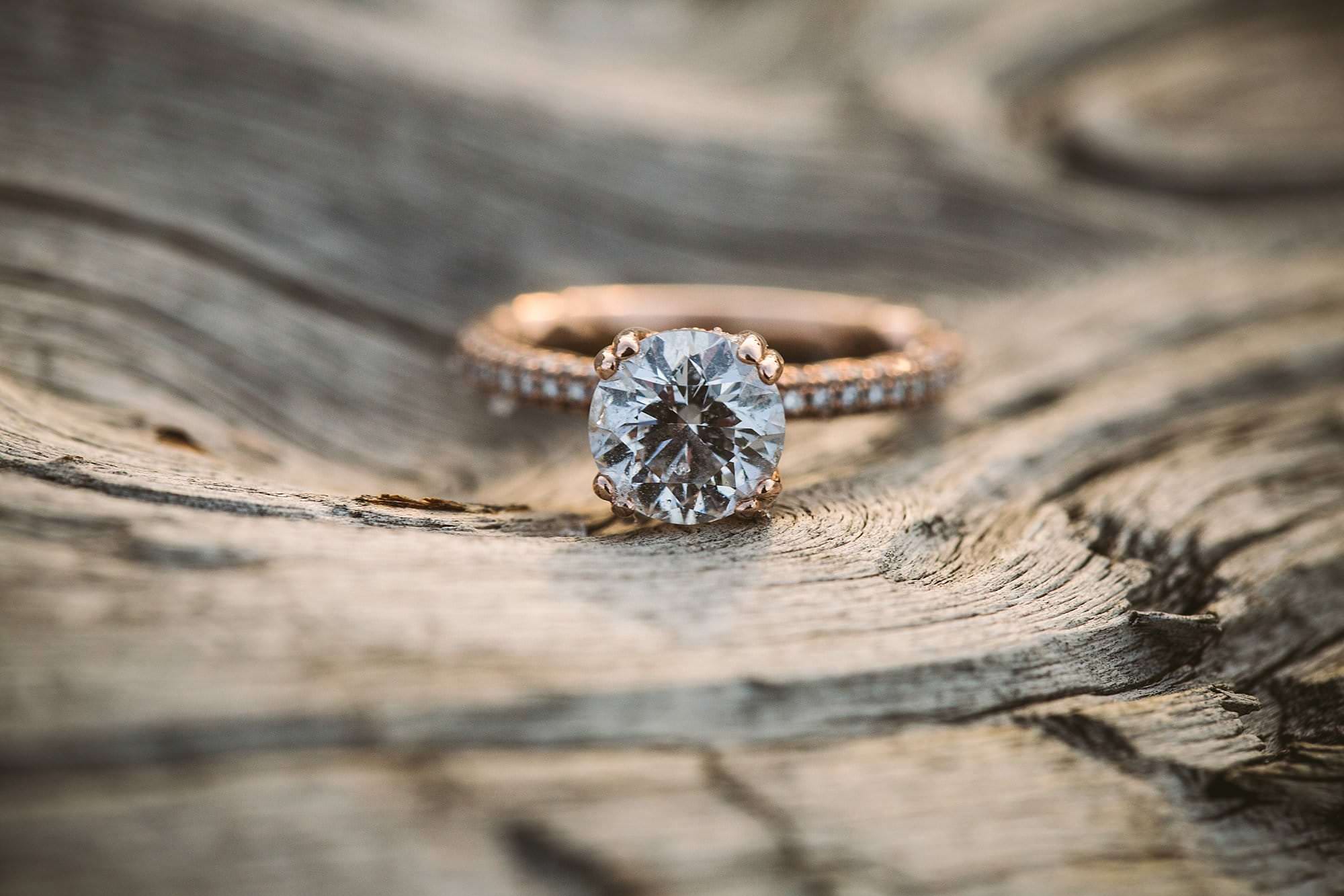 wood engagement ring photo