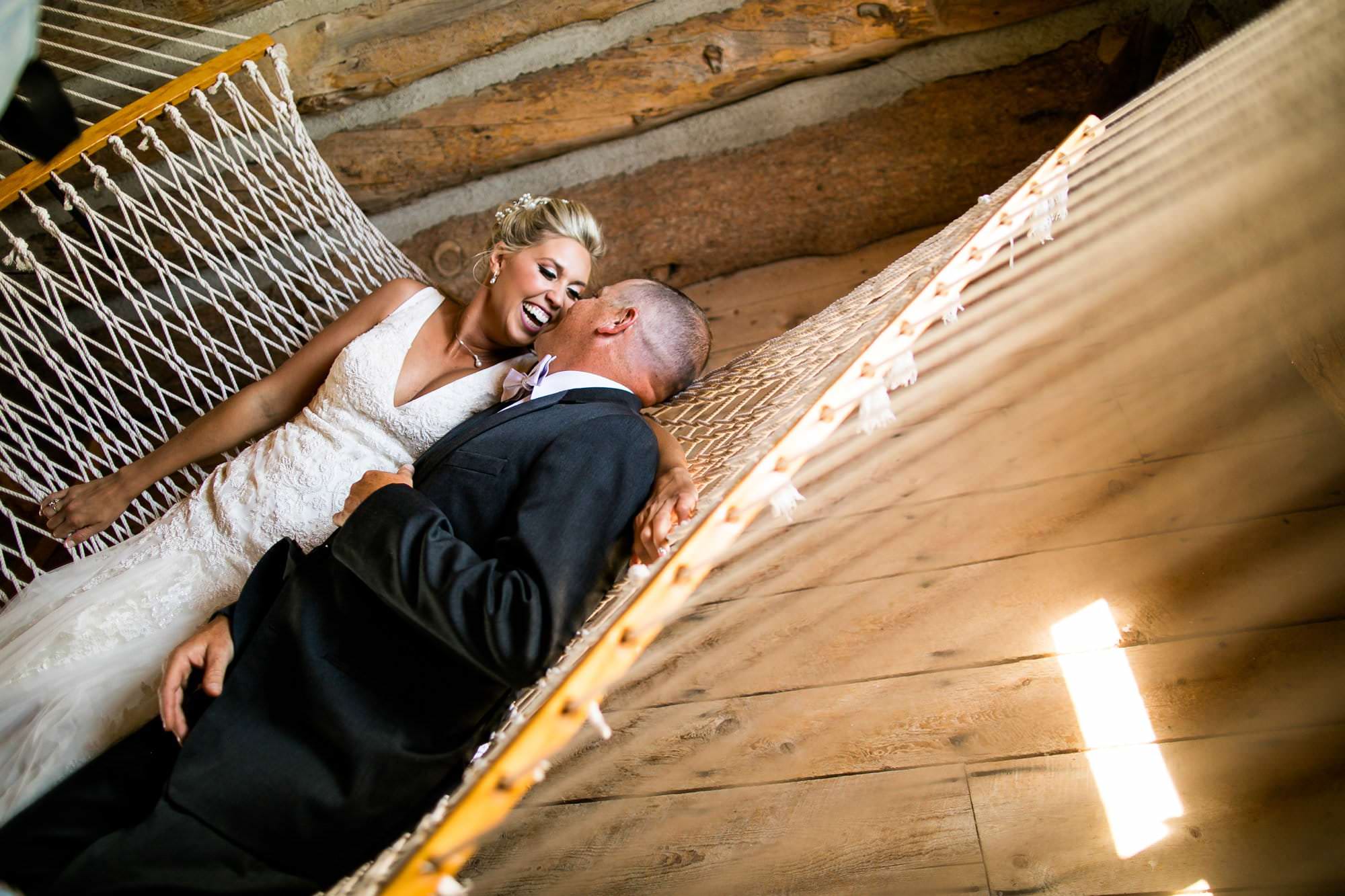 hammock bride groom, fun wedding photo, wyoming