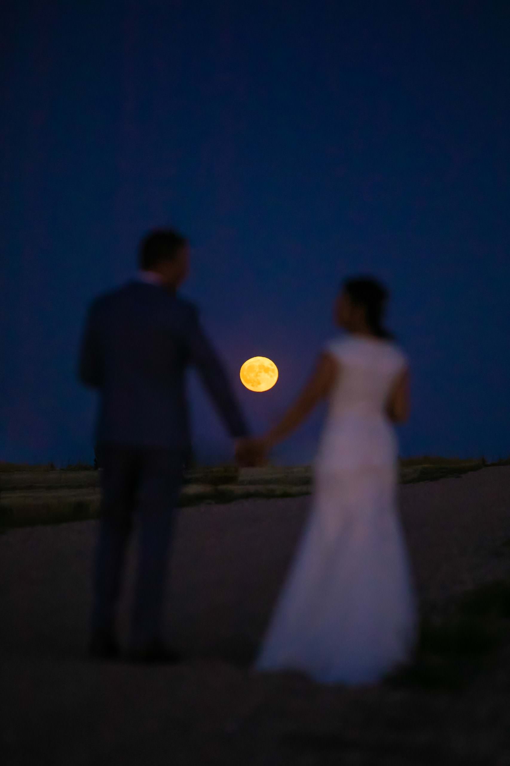 bride groom with moon