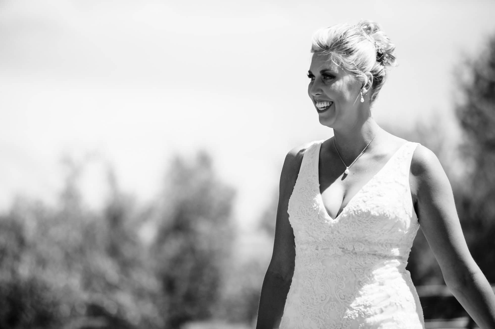 bride looking at groom