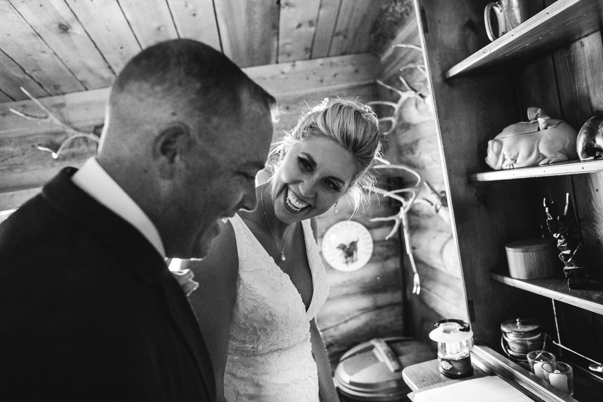 bride groom wyoming log cabin