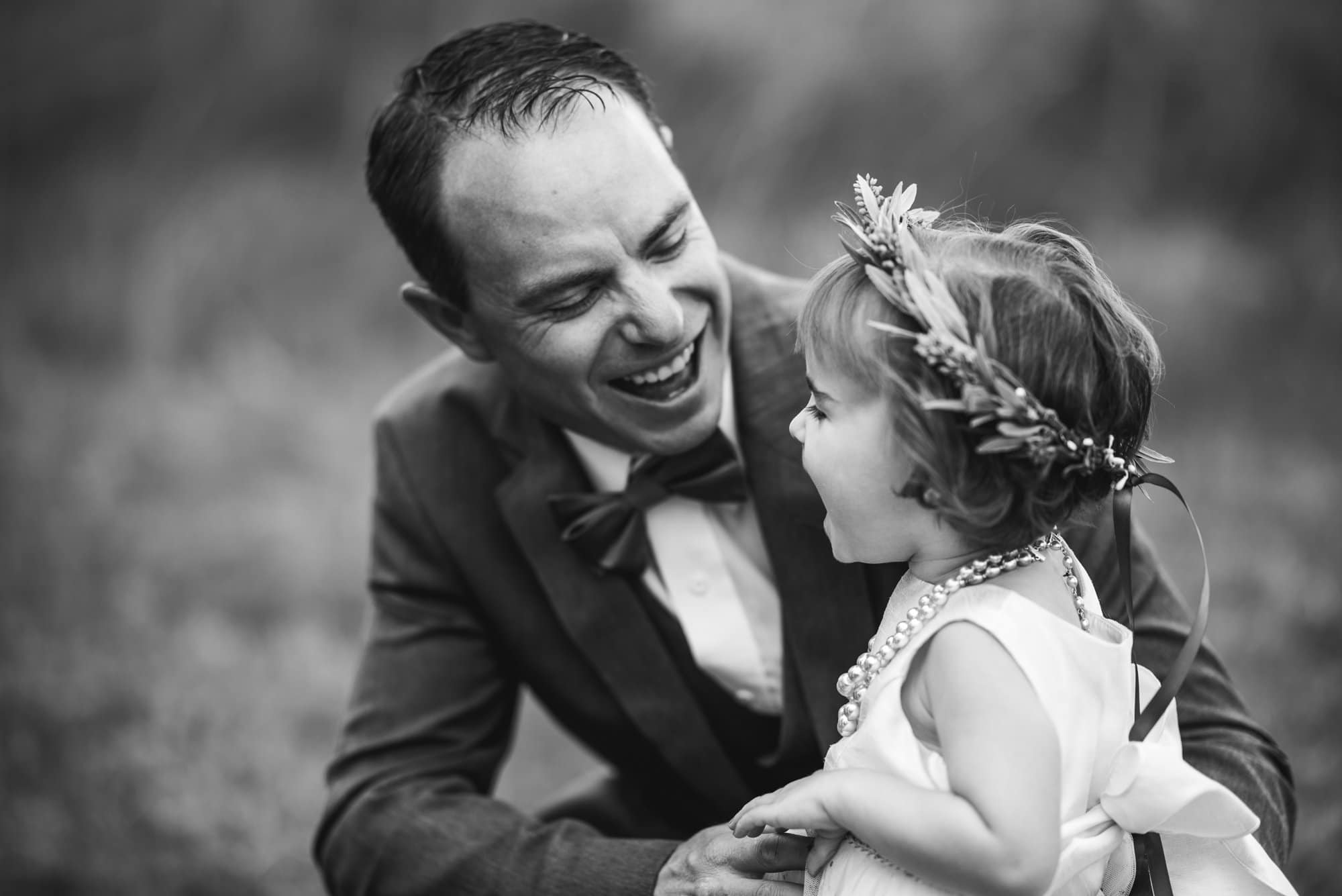 flower girl with dad