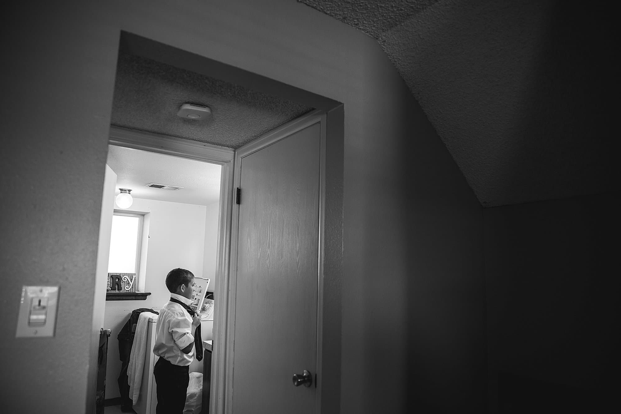 ring bearer getting ready