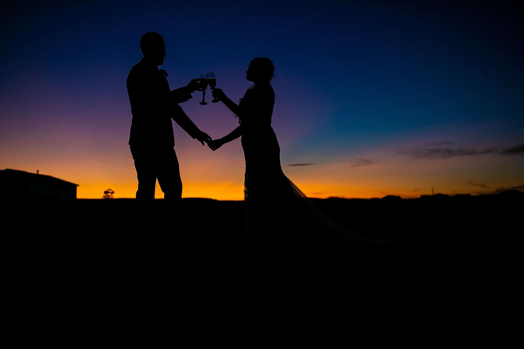 wyoming sunset bride groom