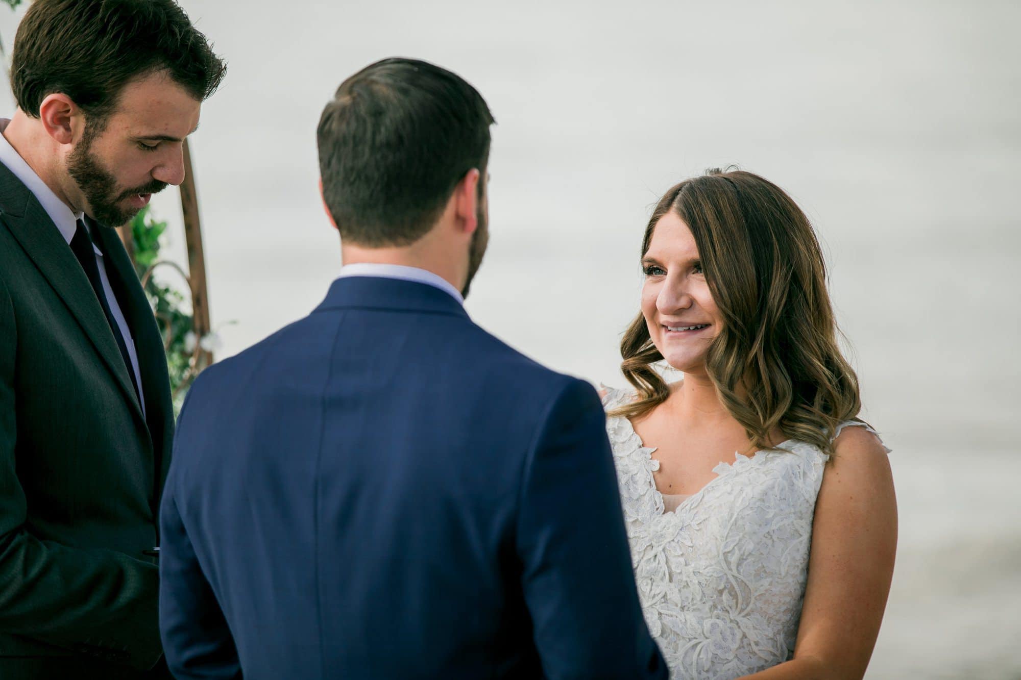 bride and groom during vows