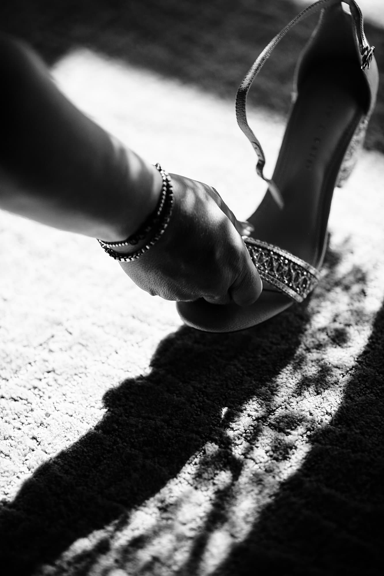 wedding shoe in sunlight