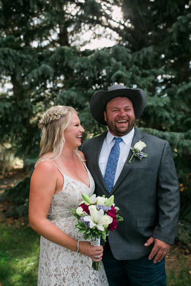 bride and groom candid photo wyoming