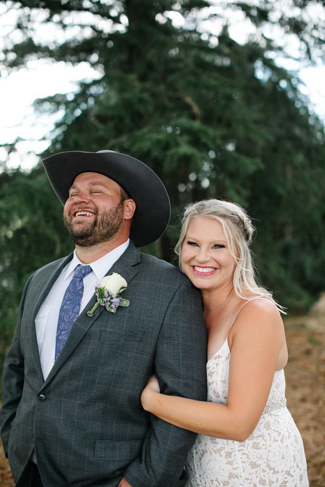 bride and groom, western attire