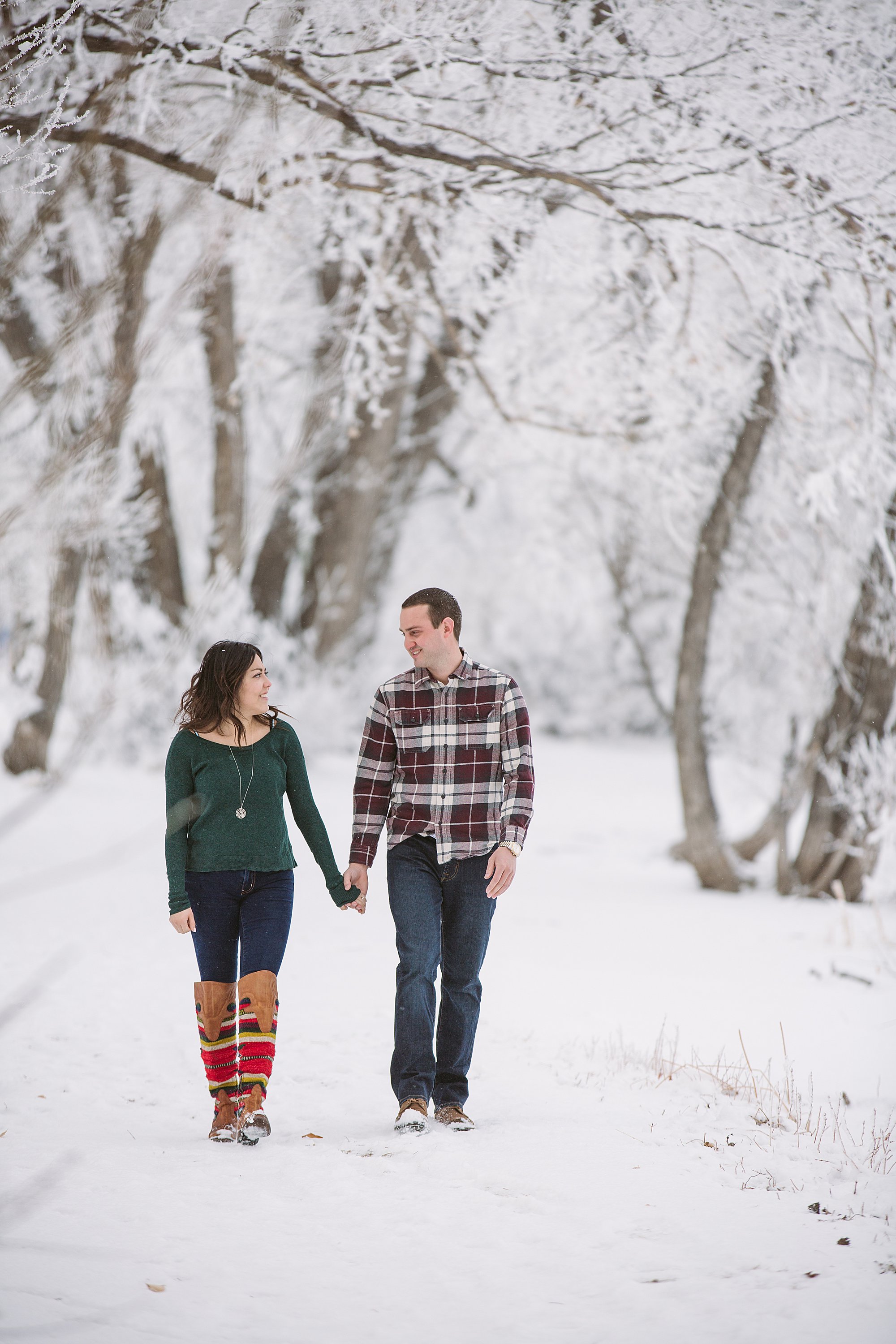 winter engagement photo Wyoming