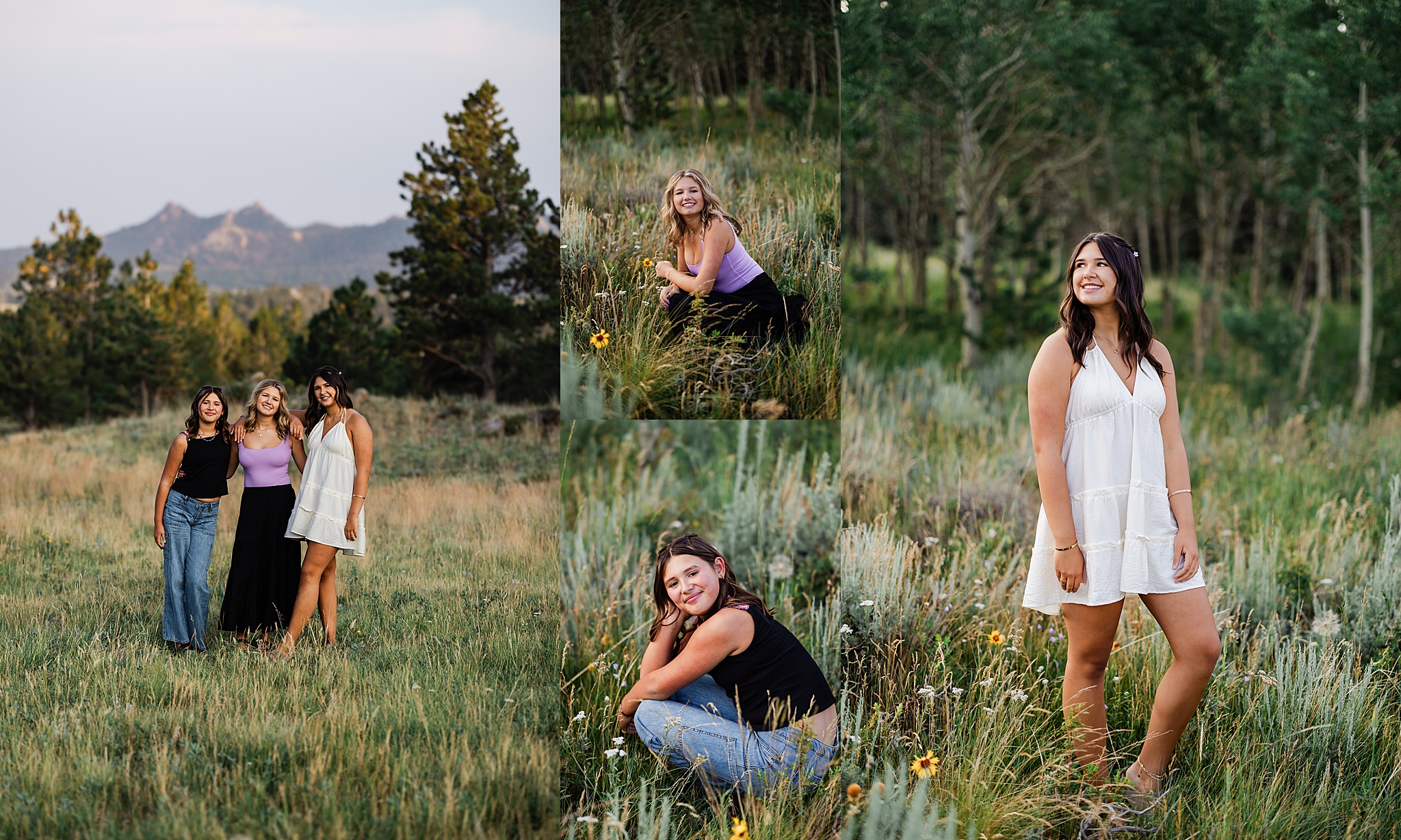 summer mountain family pictures with wildflowers Cheyenne 