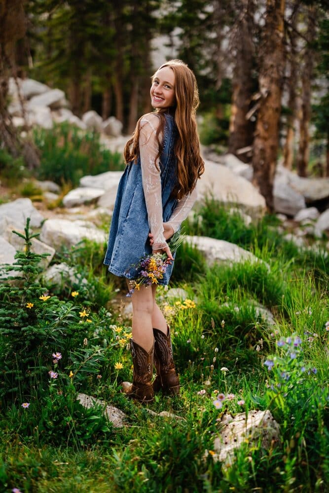 Lake Marie wildflower senior photos